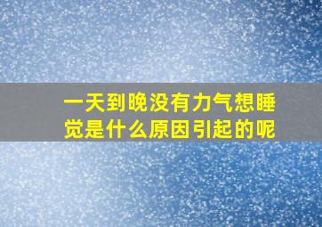 一天到晚没有力气想睡觉是什么原因引起的呢