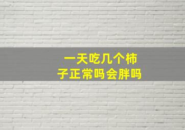 一天吃几个柿子正常吗会胖吗