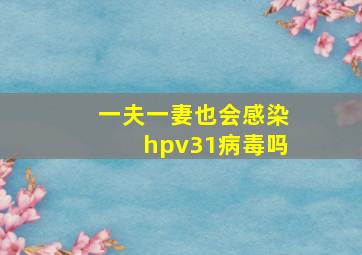 一夫一妻也会感染hpv31病毒吗