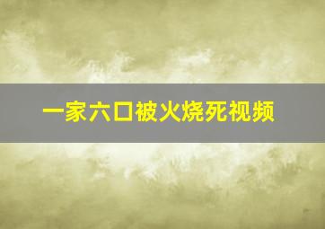 一家六口被火烧死视频