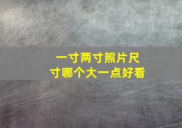 一寸两寸照片尺寸哪个大一点好看