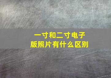 一寸和二寸电子版照片有什么区别