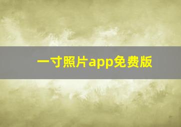 一寸照片app免费版