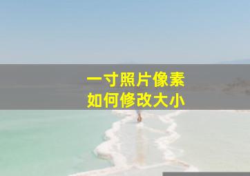 一寸照片像素如何修改大小