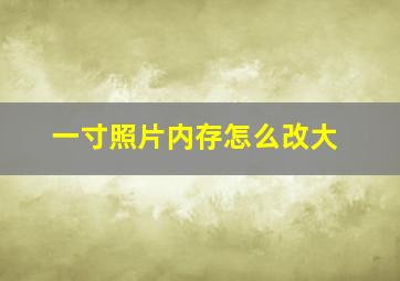 一寸照片内存怎么改大