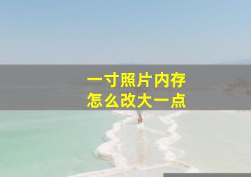 一寸照片内存怎么改大一点