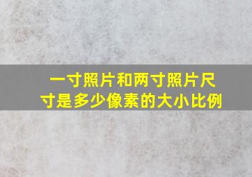 一寸照片和两寸照片尺寸是多少像素的大小比例