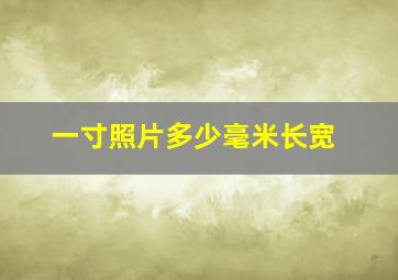 一寸照片多少毫米长宽