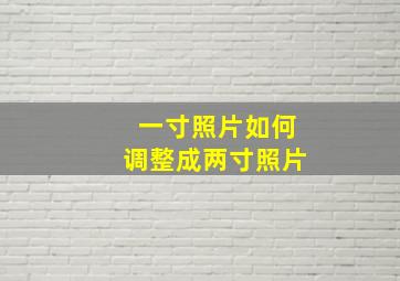 一寸照片如何调整成两寸照片