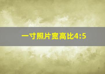 一寸照片宽高比4:5