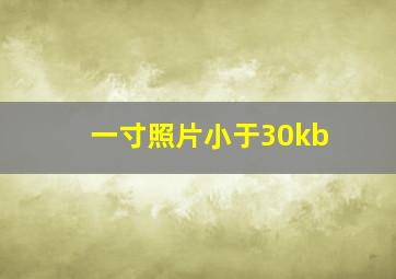 一寸照片小于30kb