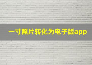 一寸照片转化为电子版app