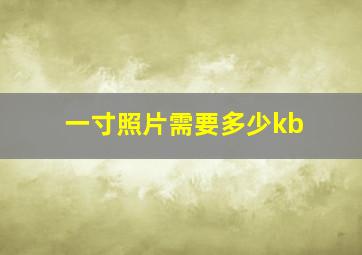 一寸照片需要多少kb