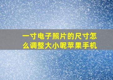 一寸电子照片的尺寸怎么调整大小呢苹果手机