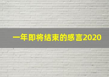 一年即将结束的感言2020