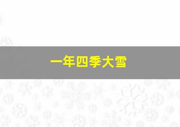 一年四季大雪