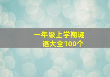 一年级上学期谜语大全100个