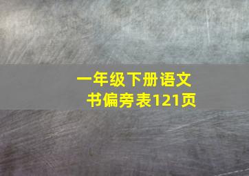 一年级下册语文书偏旁表121页