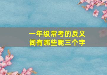 一年级常考的反义词有哪些呢三个字