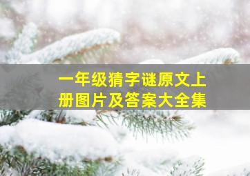 一年级猜字谜原文上册图片及答案大全集