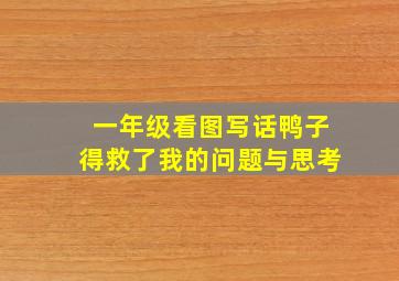 一年级看图写话鸭子得救了我的问题与思考