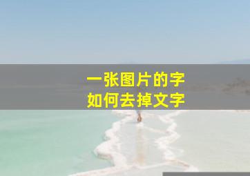 一张图片的字如何去掉文字