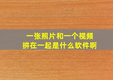 一张照片和一个视频拼在一起是什么软件啊