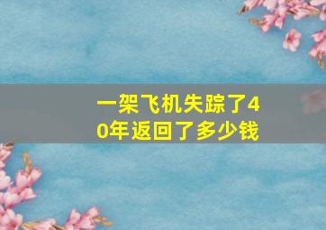 一架飞机失踪了40年返回了多少钱