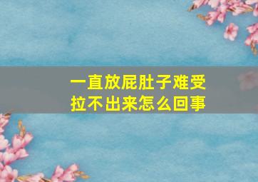 一直放屁肚子难受拉不出来怎么回事