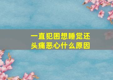 一直犯困想睡觉还头痛恶心什么原因