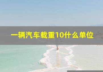 一辆汽车载重10什么单位