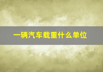 一辆汽车载重什么单位