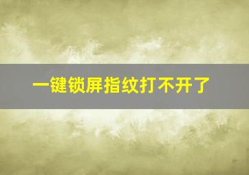 一键锁屏指纹打不开了