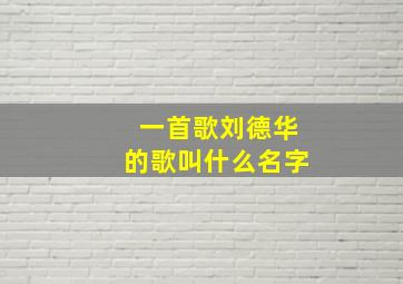 一首歌刘德华的歌叫什么名字