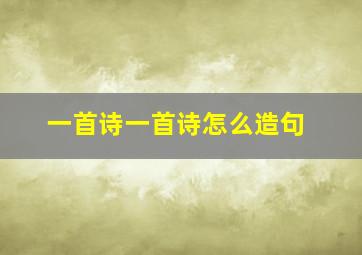 一首诗一首诗怎么造句