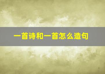 一首诗和一首怎么造句