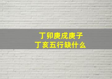 丁卯庚戌庚子丁亥五行缺什么