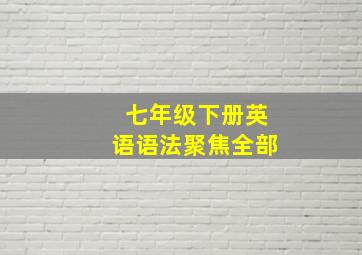 七年级下册英语语法聚焦全部