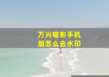 万兴喵影手机版怎么去水印