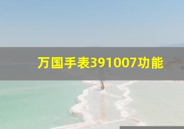 万国手表391007功能