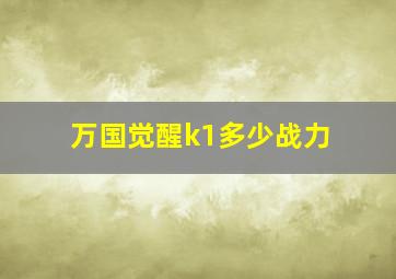 万国觉醒k1多少战力