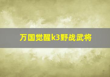 万国觉醒k3野战武将