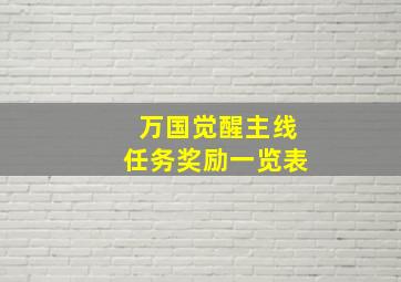 万国觉醒主线任务奖励一览表