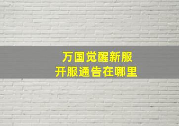 万国觉醒新服开服通告在哪里