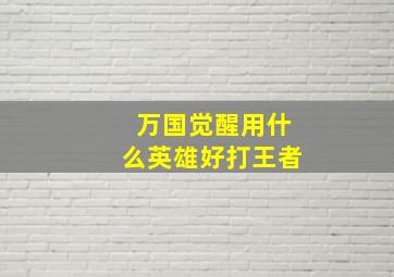 万国觉醒用什么英雄好打王者