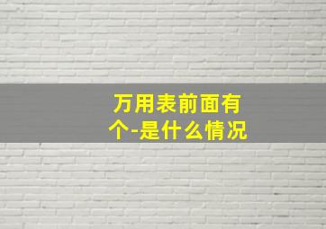 万用表前面有个-是什么情况