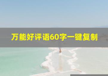 万能好评语60字一键复制