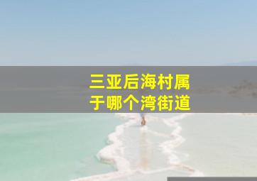 三亚后海村属于哪个湾街道