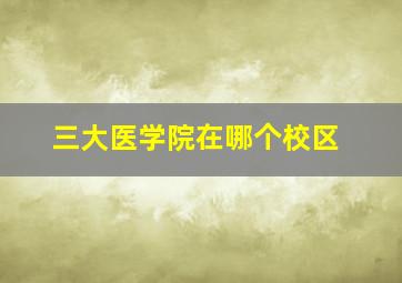 三大医学院在哪个校区