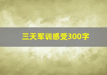 三天军训感受300字